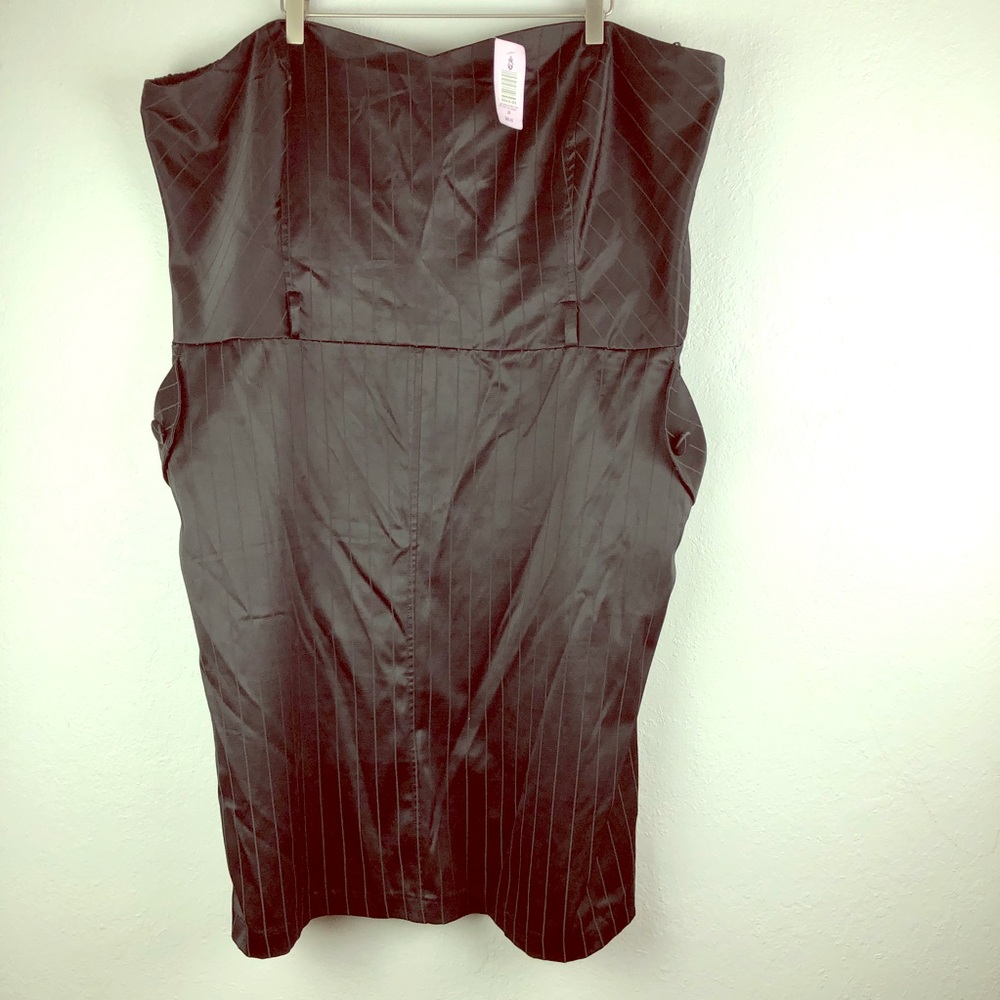 Torrid black pinstriped strapless dress size 26